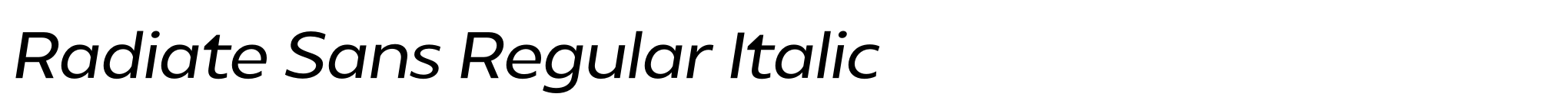 Radiate Sans Regular Italic image